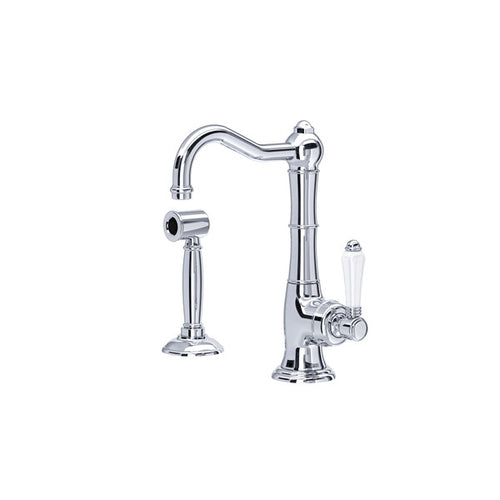 ROHL Cinquanta Single Hole Column Spout Kitchen Faucet With Sidespray