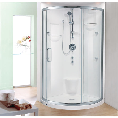 Neptune Baden 36 x 36 x 73 in. 6 mm Sliding Shower Door for Corner Installation with Clear glass in Chrome