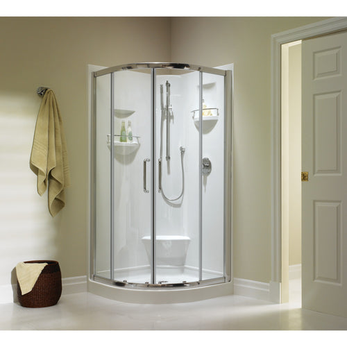 Neptune Belgrade 36 x 36 x 71 in. 6 mm Sliding Shower Door for Corner Installation with Clear glass in Chrome