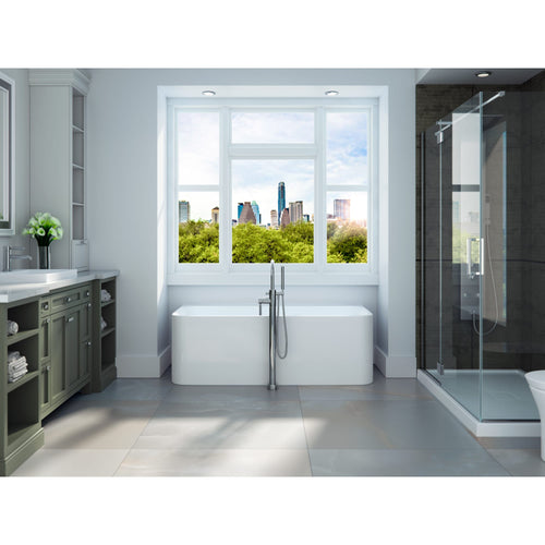Neptune Belgrade 3260 AFR Acrylic Wall-Mount Freestanding Center Drain Bathtub in White