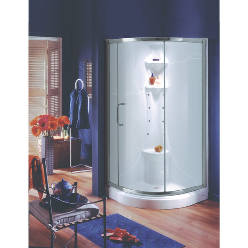 Neptune Cologne 36 x 36 x 71 6 mm Sliding Shower Door for Corner Installation with Clear glass in Chrome