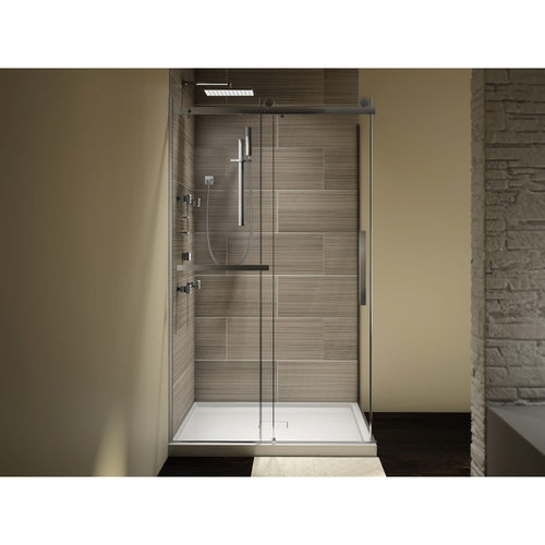Neptune Exalt  48 x 36 x 78 in. 8 mm Sliding Shower Door for Corner Installation with Clear glass in Chrome