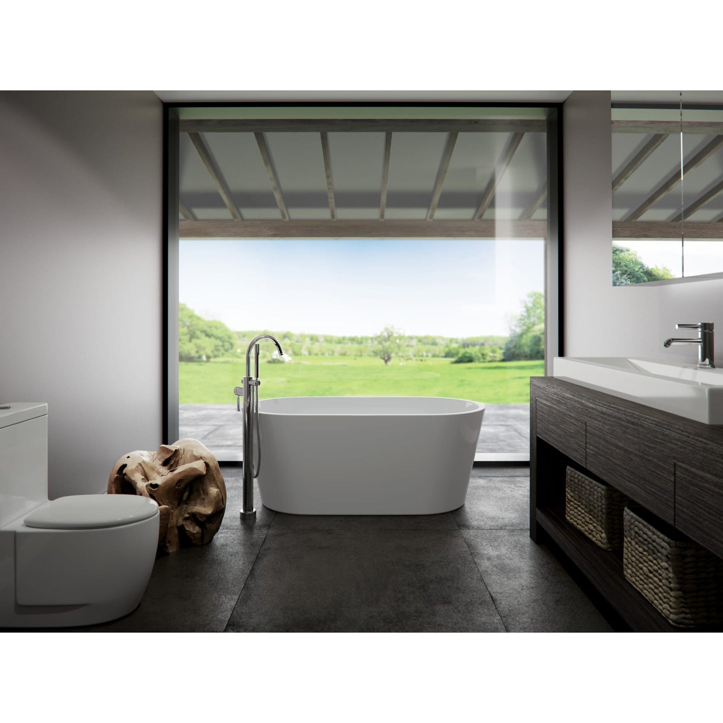 Neptune Monaco F1 3060 AFR Acrylic Freestanding Center Drain Bathtub in White