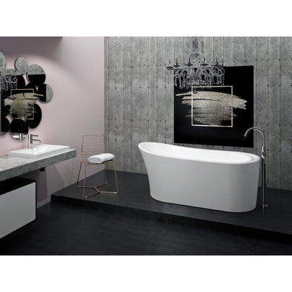 Neptune Paris F1 3266 AFR Acrylic Freestanding End Drain Bathtub in White