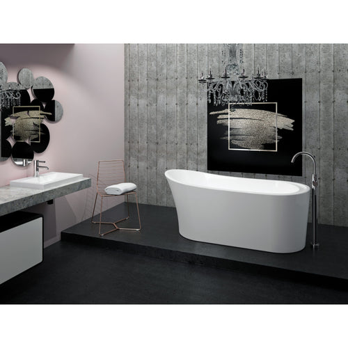 Neptune Paris F1 3266 AFR Acrylic Freestanding End Drain Bathtub in White