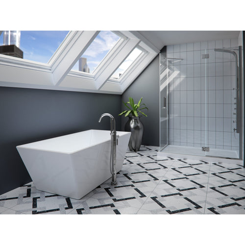 Neptune Prague F1 3260 AFR Acrylic Freestanding Center Drain Bathtub in White