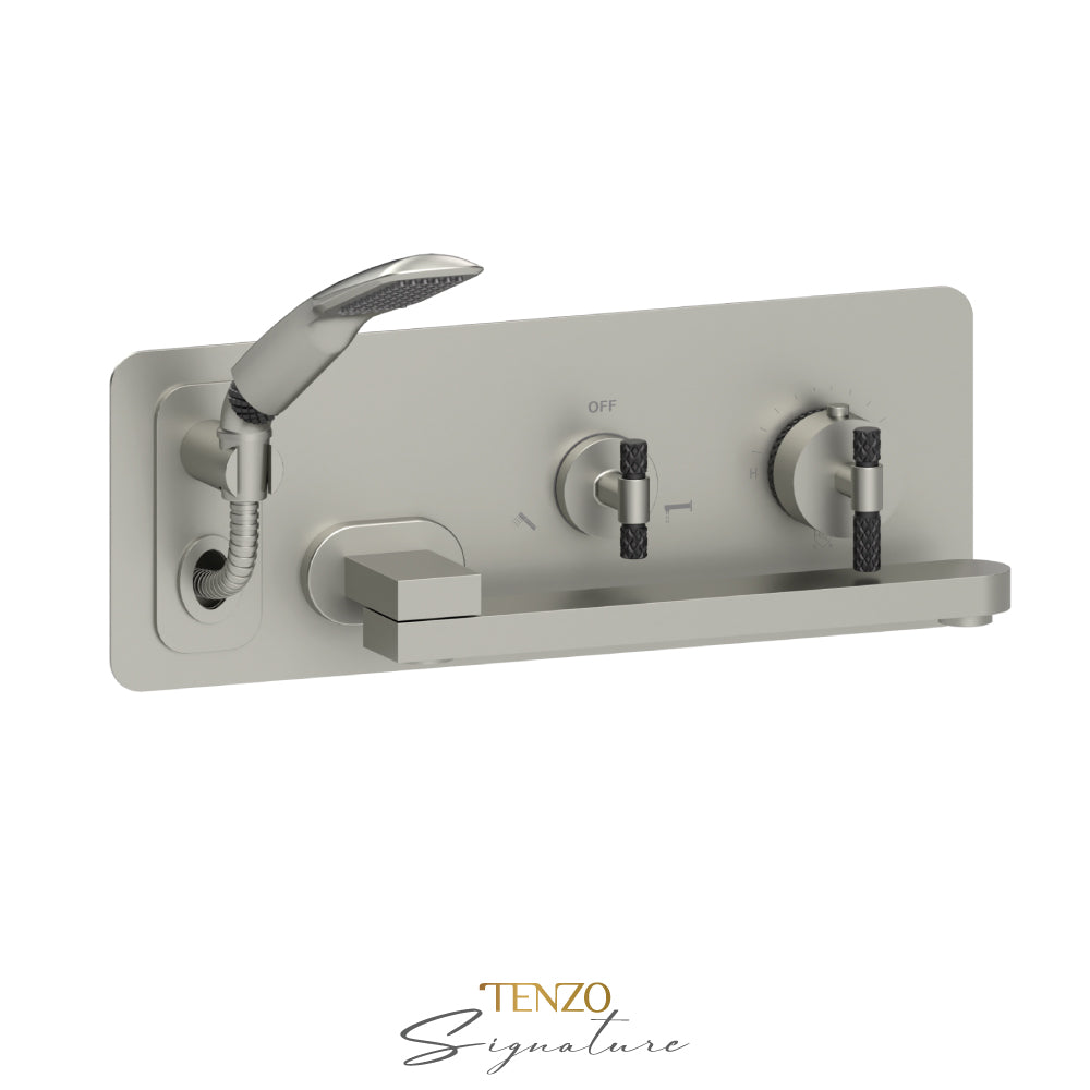 Tenzo Tub FIller With Retractable Hose And Swivel Spout Wall-Mount Bathtub
