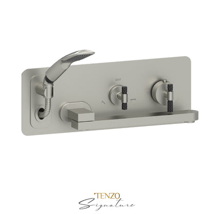 Tenzo Tub FIller With Retractable Hose And Swivel Spout Wall-Mount Bathtub
