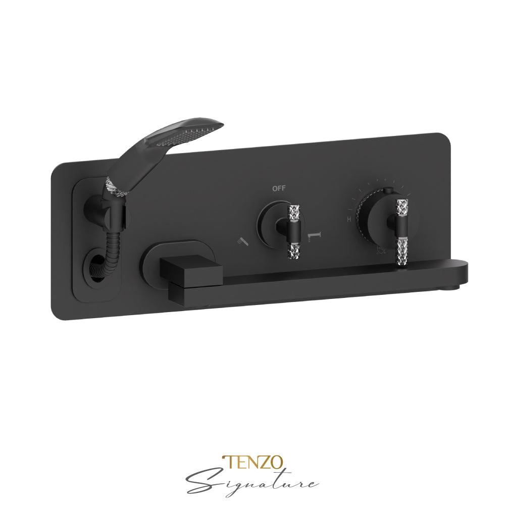 Tenzo Tub FIller With Retractable Hose And Swivel Spout Wall-Mount Bathtub