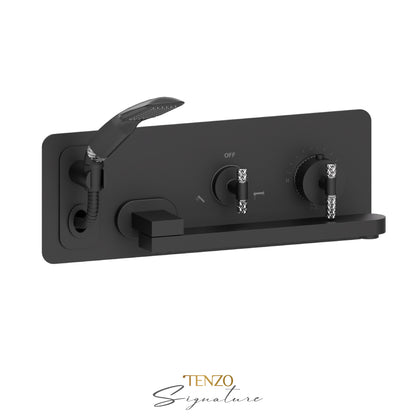 Tenzo Tub FIller With Retractable Hose And Swivel Spout Wall-Mount Bathtub
