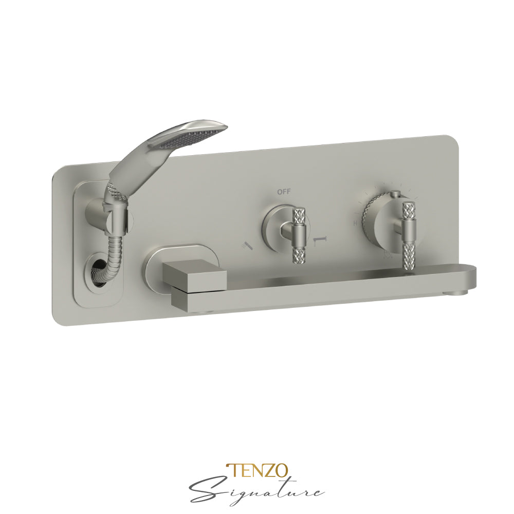 Tenzo Tub FIller With Retractable Hose And Swivel Spout Wall-Mount Bathtub