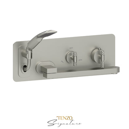 Tenzo Tub FIller With Retractable Hose And Swivel Spout Wall-Mount Bathtub