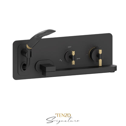 Tenzo Tub FIller With Retractable Hose And Swivel Spout Wall-Mount Bathtub