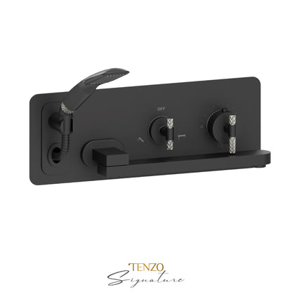 Tenzo Tub FIller With Retractable Hose And Swivel Spout Wall-Mount Bathtub