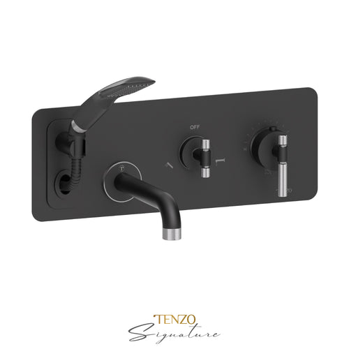 Tenzo Tub FIller With Retractable Hose Wall-Mount Bathtub