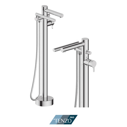 Tenzo Floor-Mount Tub Filler – Freestanding