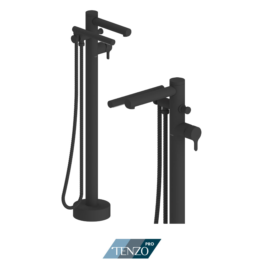 Tenzo Floor-Mount Tub Filler – Freestanding
