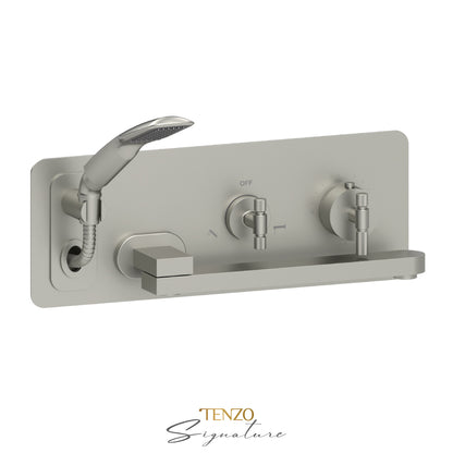 Tenzo Tub FIller With Retractable Hose And Swivel Spout Wall-Mount Bathtub