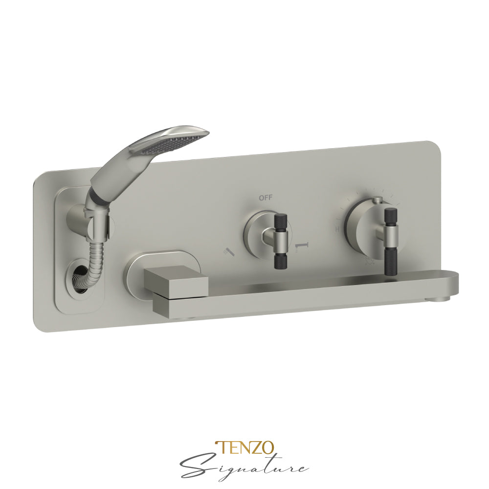 Tenzo Tub FIller With Retractable Hose And Swivel Spout Wall-Mount Bathtub