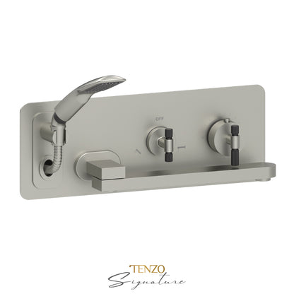 Tenzo Tub FIller With Retractable Hose And Swivel Spout Wall-Mount Bathtub