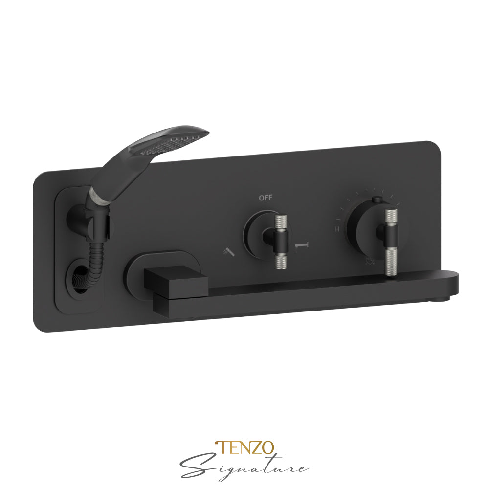 Tenzo Tub FIller With Retractable Hose And Swivel Spout Wall-Mount Bathtub