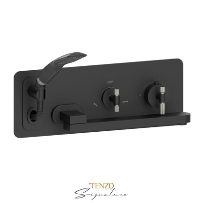Tenzo Tub FIller With Retractable Hose And Swivel Spout Wall-Mount Bathtub