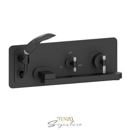 Tenzo Tub FIller With Retractable Hose And Swivel Spout Wall-Mount Bathtub