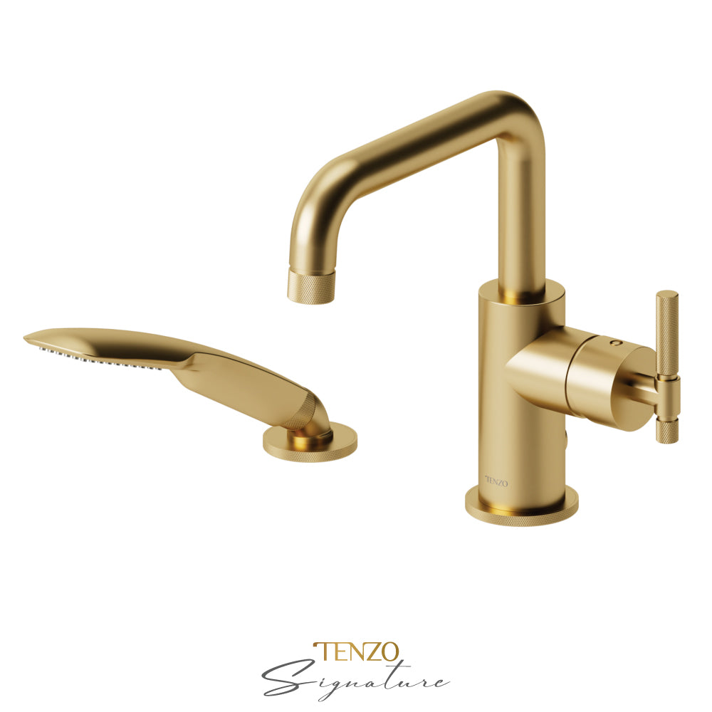 Tenzo 2 Pieces Tub FIller Deck-Mount Bathtub