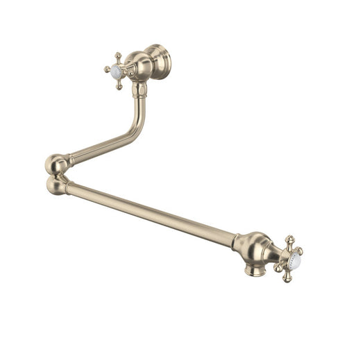 Perrin & Rowe Wall Mount Swing Arm Pot Filler - With Cross Handle.4798X-APC