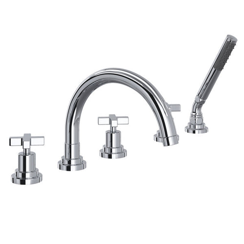 ROHL Lombardia® 5-Hole Deck Mount Tub Filler With C-Spout