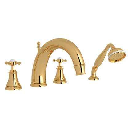 Perrin & Rowe Georgian Era™ 4-Hole Deck Mount Tub Filler With C-Spout
