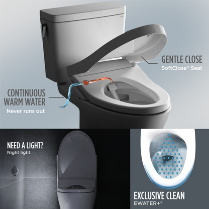 Toto WASHLET® S7A - Contemporary - Elongated with ewater+