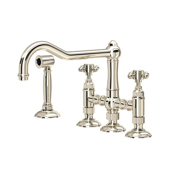 ROHL Acqui Bridge Kitchen Faucet With Side Spray