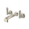 Perrin & Rowe Edwardian Wall Mount 3-Hole Tub Filler - With Metal Lever Handle.3580L