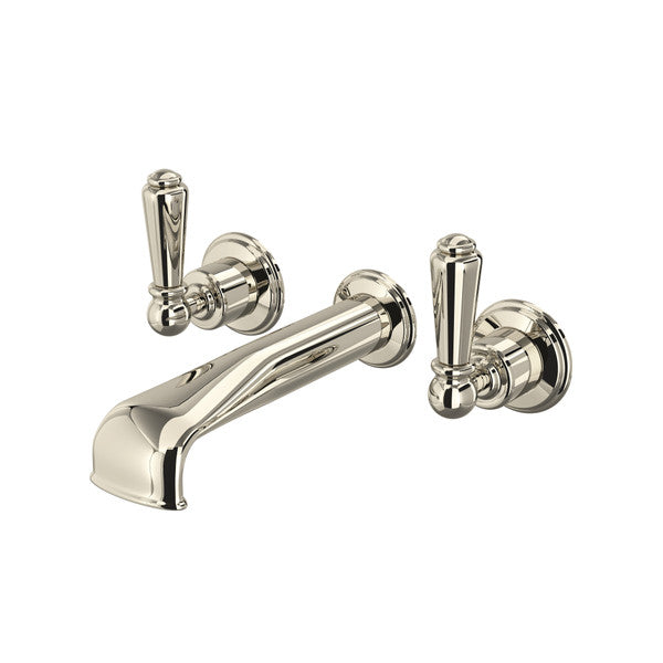 Perrin & Rowe Edwardian Wall Mount 3-Hole Tub Filler - With Metal Lever Handle.3580L