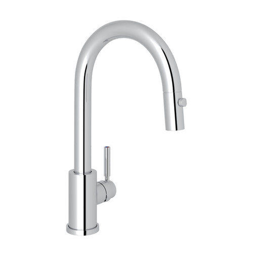 Holborn Pulldown Bar and Food Prep Faucet With Metal Lever Handle