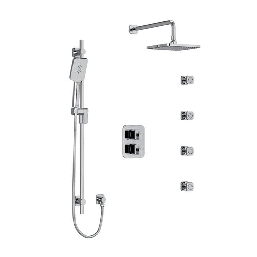 Riobel Equinox Shower Kit Type T/P Double Coaxinal With 4 Body Jets - Golzar Home