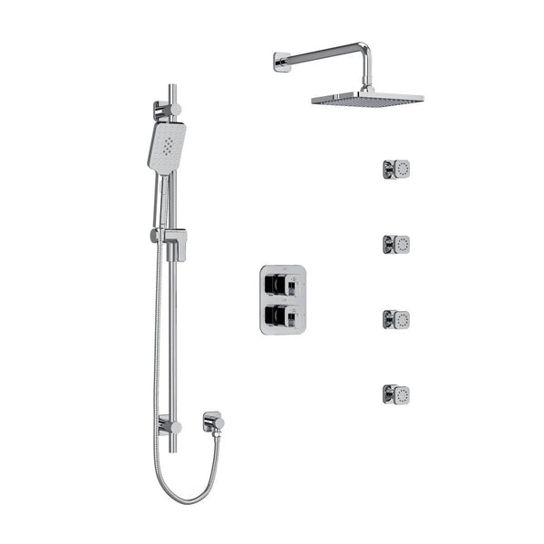 Riobel Equinox Shower Kit Type T/P Double Coaxinal With 4 Body Jets - Golzar Home