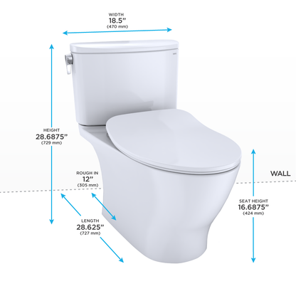 Nexus® Two-Piece Toilet, 1.28 GPF, Elongated Bowl - Slim Seat
