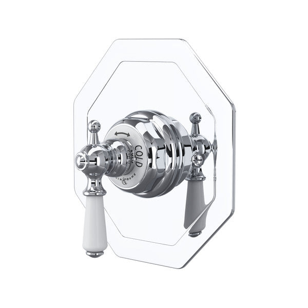 Perrin & Rowe Edwardian Octagonal Concealed Thermostatic Trim Without Volume Control With Metal Lever Handle.5585L