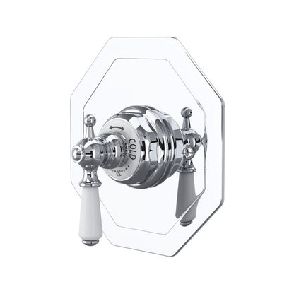 Perrin & Rowe Edwardian Octagonal Concealed Thermostatic Trim Without Volume Control With Metal Lever Handle.5585L