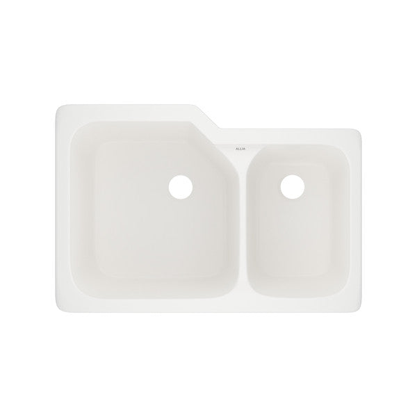 ROHL Allia™ 33" Fireclay 2 Bowl Undermount Kitchen Sink