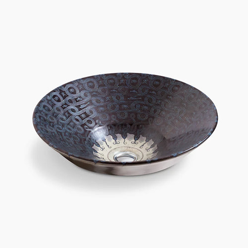 Serpentine Bronze™ Conical Bell® 16-1/4" round vessel bathroom sink, no overflow