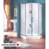 Neptune Saturne 3838 Neo-Angle Acrylic Corner Two-Piece Shower with Center Drain in White