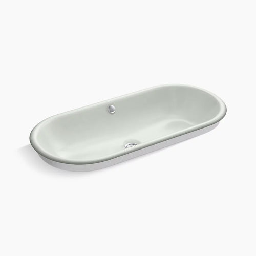 Iron Plains® 33" oval drop-in/undermount/vessel bathroom sink with White painted underside