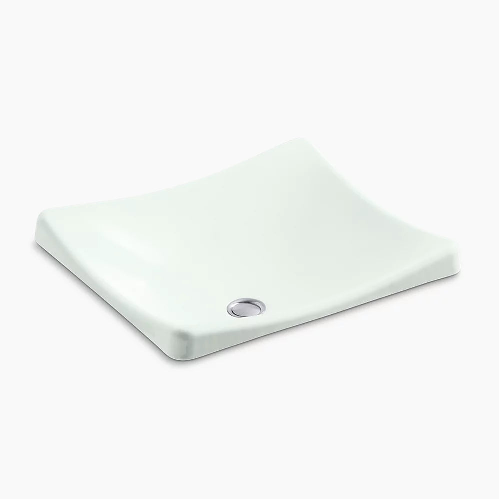 DemiLav® 18-1/4" rectangular vessel bathroom sink, no overflow
