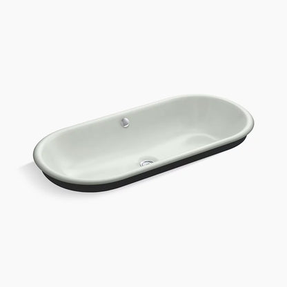 Iron Plains® 33" oval drop-in/undermount/vessel bathroom sink with Iron Black painted underside