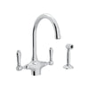 ROHL San Julio Single Hole C-Spout Kitchen Faucet With Sidespray