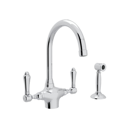 ROHL San Julio Single Hole C-Spout Kitchen Faucet With Sidespray