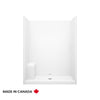 Avila SS3260 AcrylX™ Alcove Center Drain One-Piece Shower with Left Seat in White